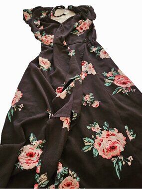 Xhilaration Brand Black Floral Dress Size S